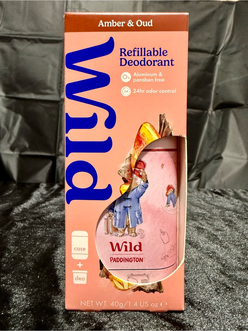 Wild Refillable deodorant- Paddington Case with Amber & Oud Deodorant stick
